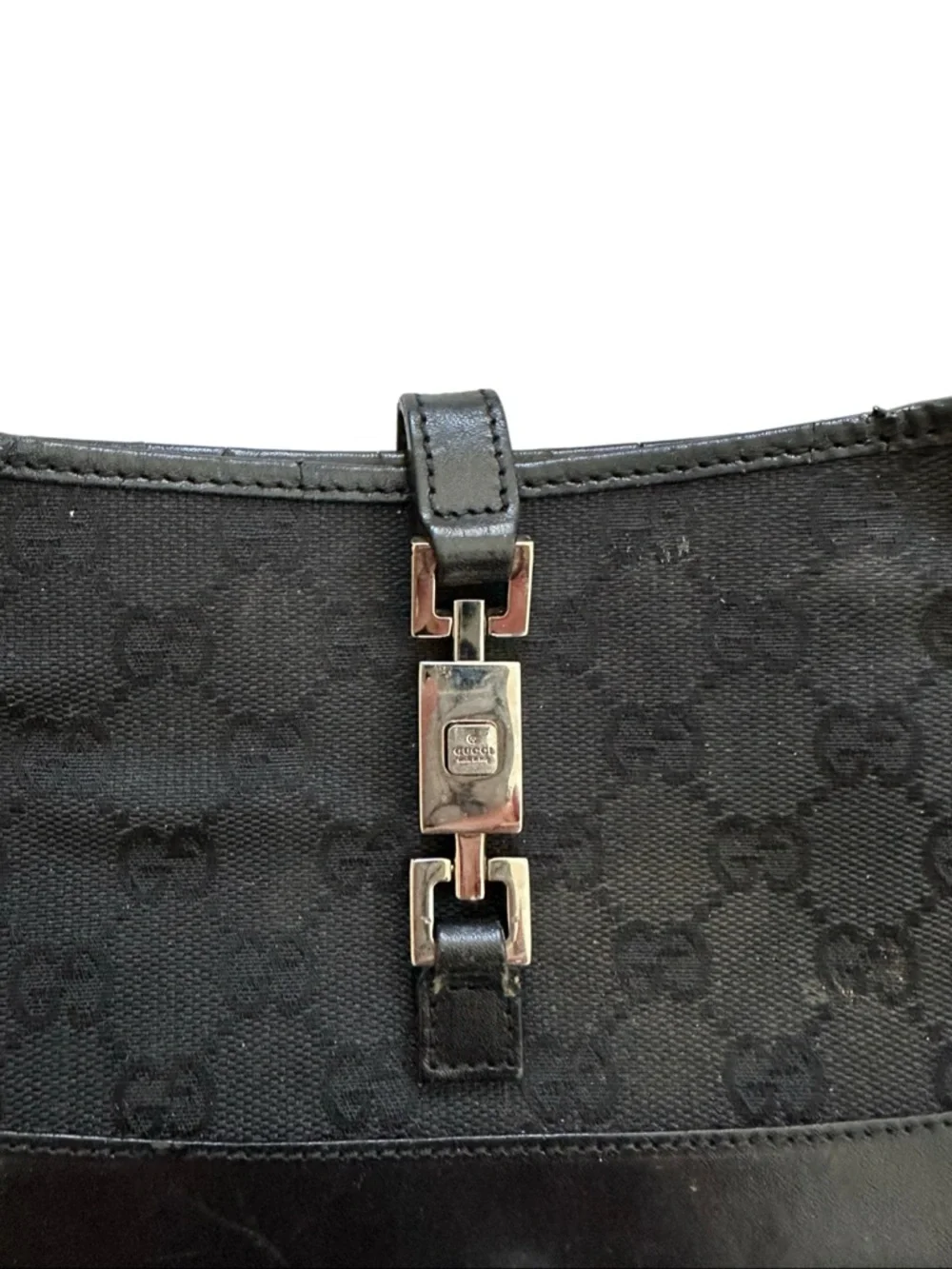 Gucci Jackie Black Shoulder Bag with silver piston lock Hardware - Picture 9 of 15